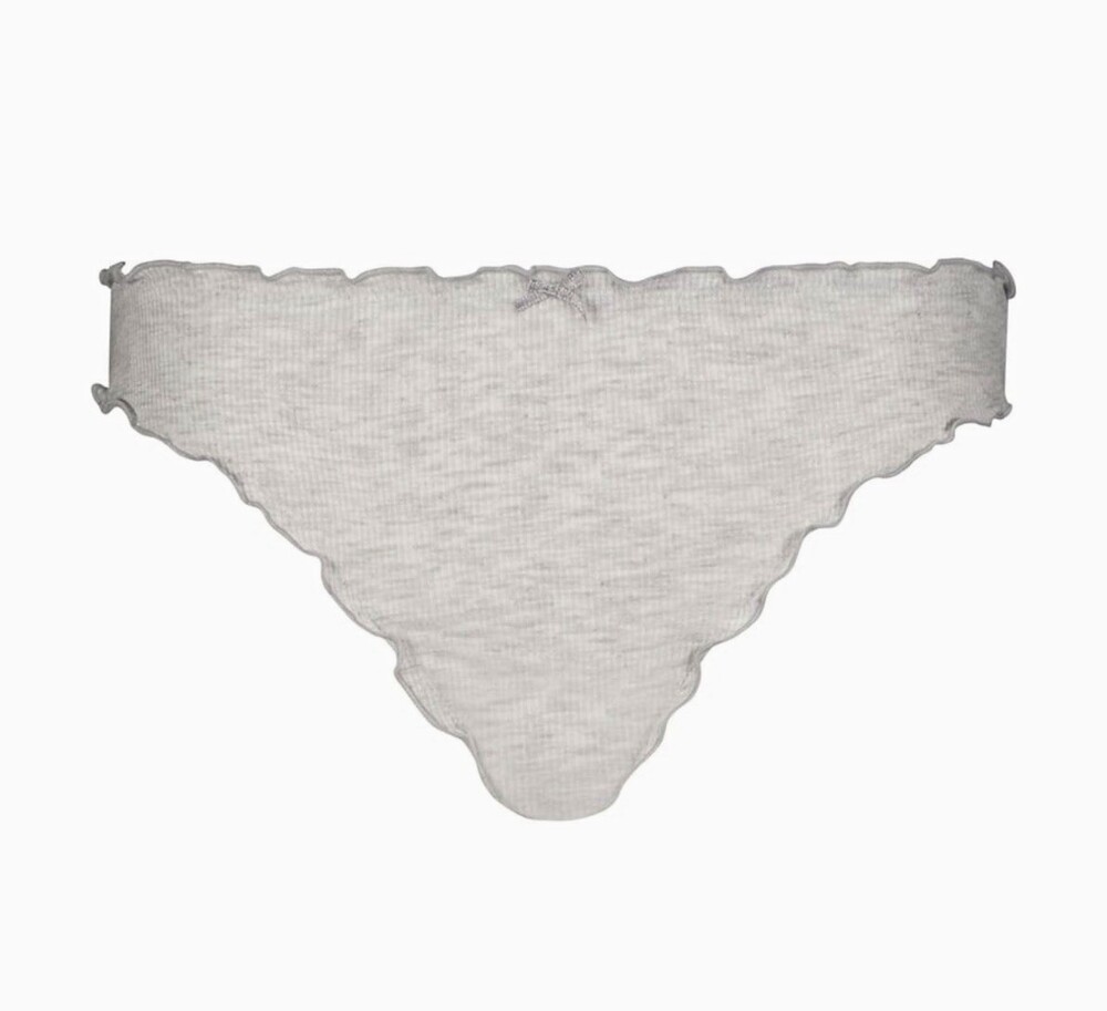 Women's Cotton Brief Panties 2-Pack Size 3xl Gray Ribbed & White Red Floral